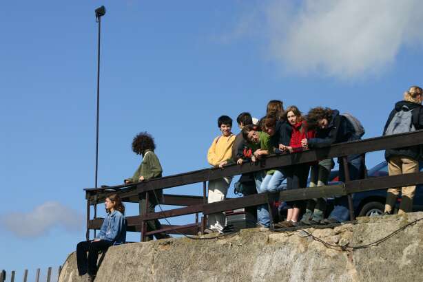 Studenti na vyhlídce na Komáří vížce Studenti na vyhlídce na Komáří vížce