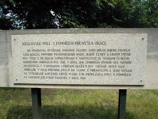 Tabule u pomníku Přemysla Oráče Tabule u pomníku Přemysla Oráče